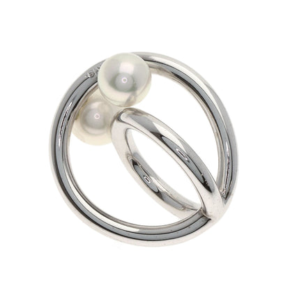 MIKIMOTO Pearl Pearl Diamond Pendant top K18 White Gold Ladies [Used]