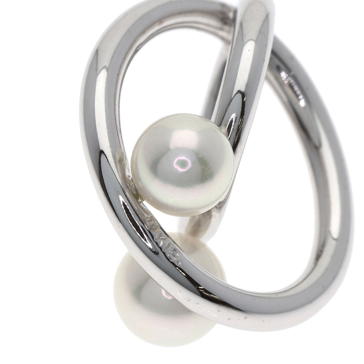 MIKIMOTO Pearl Pearl Diamond Pendant top K18 White Gold Ladies [Used]