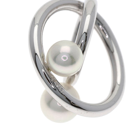 MIKIMOTO Pearl Pearl Diamond Pendant top K18 White Gold Ladies [Used]