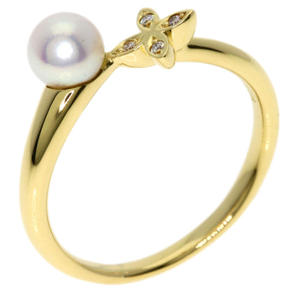 MIKIMOTO Pearl Pearl Diamond Ring K18 Yellow Gold Ladies [Used]