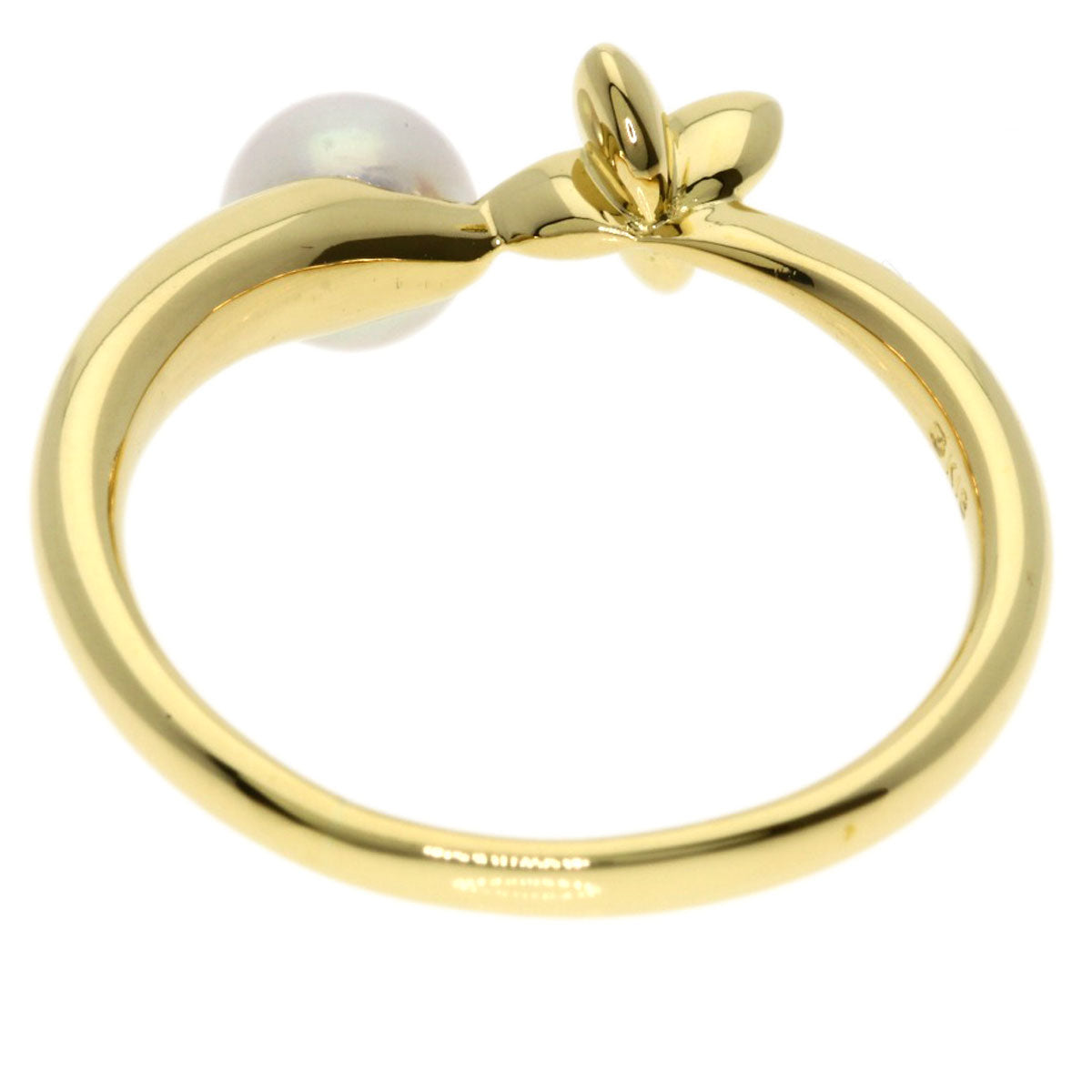 MIKIMOTO Pearl Pearl Diamond Ring K18 Yellow Gold Ladies [Used]