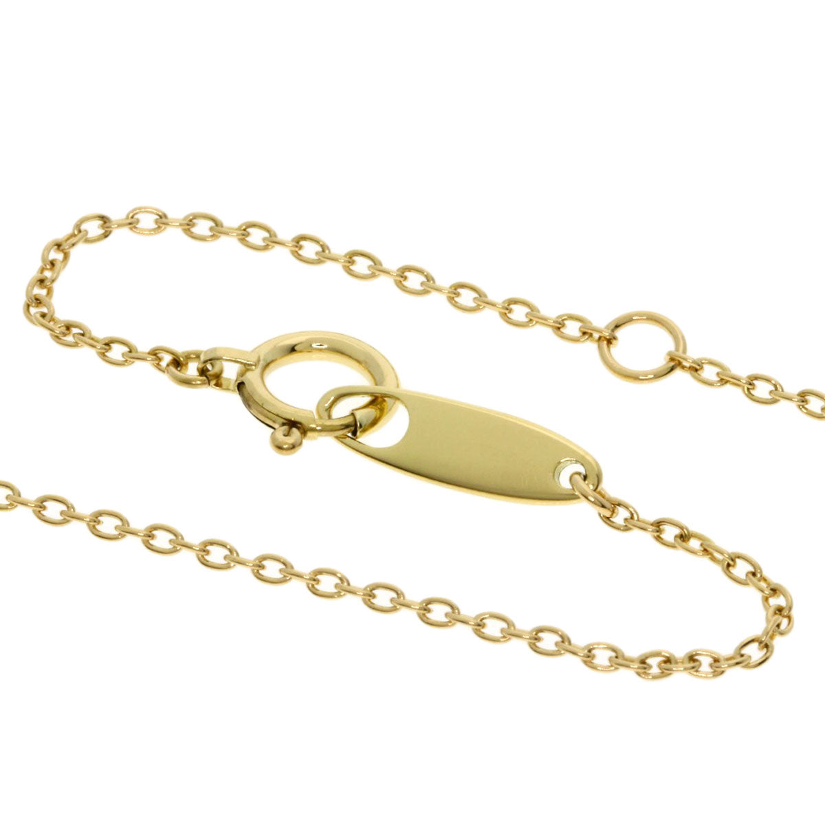 YVES SAINT LAURENT Logo motif sapphire diamond Necklace K18 Yellow Gold Ladies [Used]