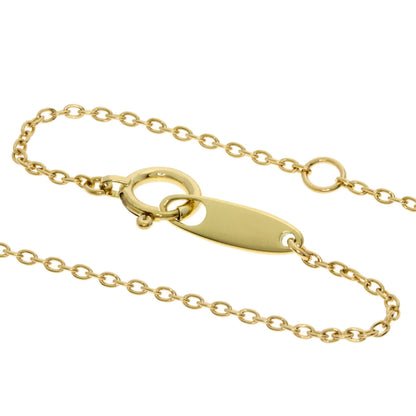 YVES SAINT LAURENT Logo motif sapphire diamond Necklace K18 Yellow Gold Ladies [Used]