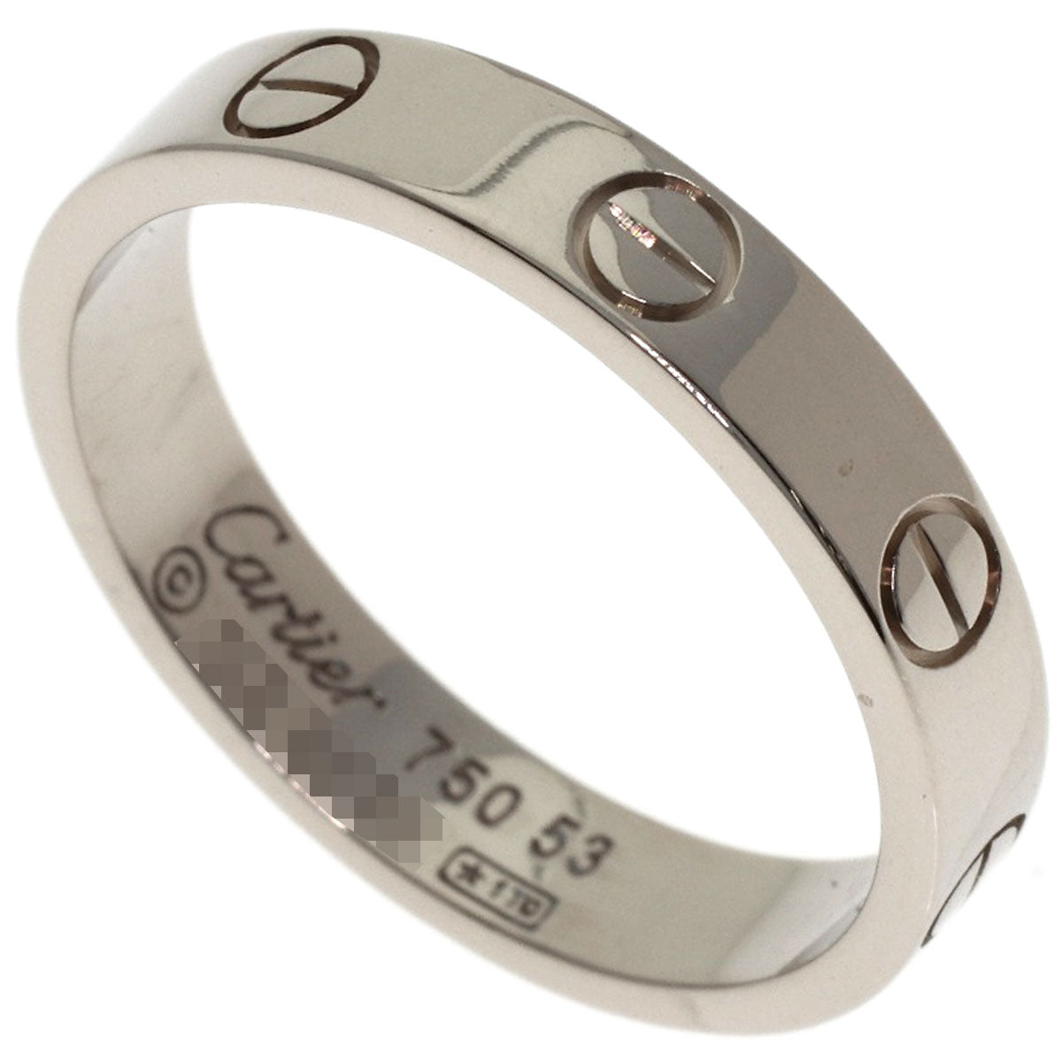 CARTIER Mini love ring #53 Ring K18 White Gold Ladies [Used]
