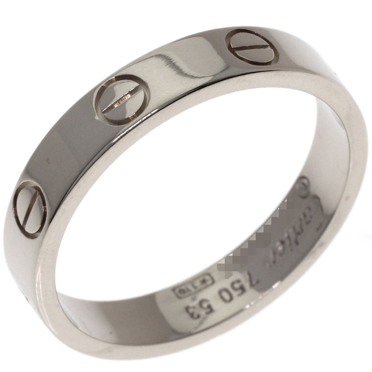CARTIER Mini love ring #53 Ring K18 White Gold Ladies [Used]