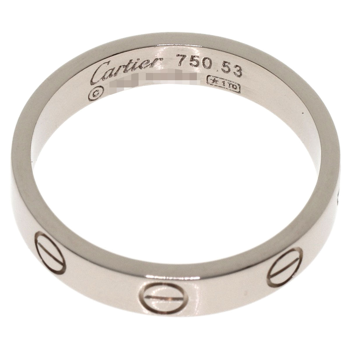 CARTIER Mini love ring #53 Ring K18 White Gold Ladies [Used]