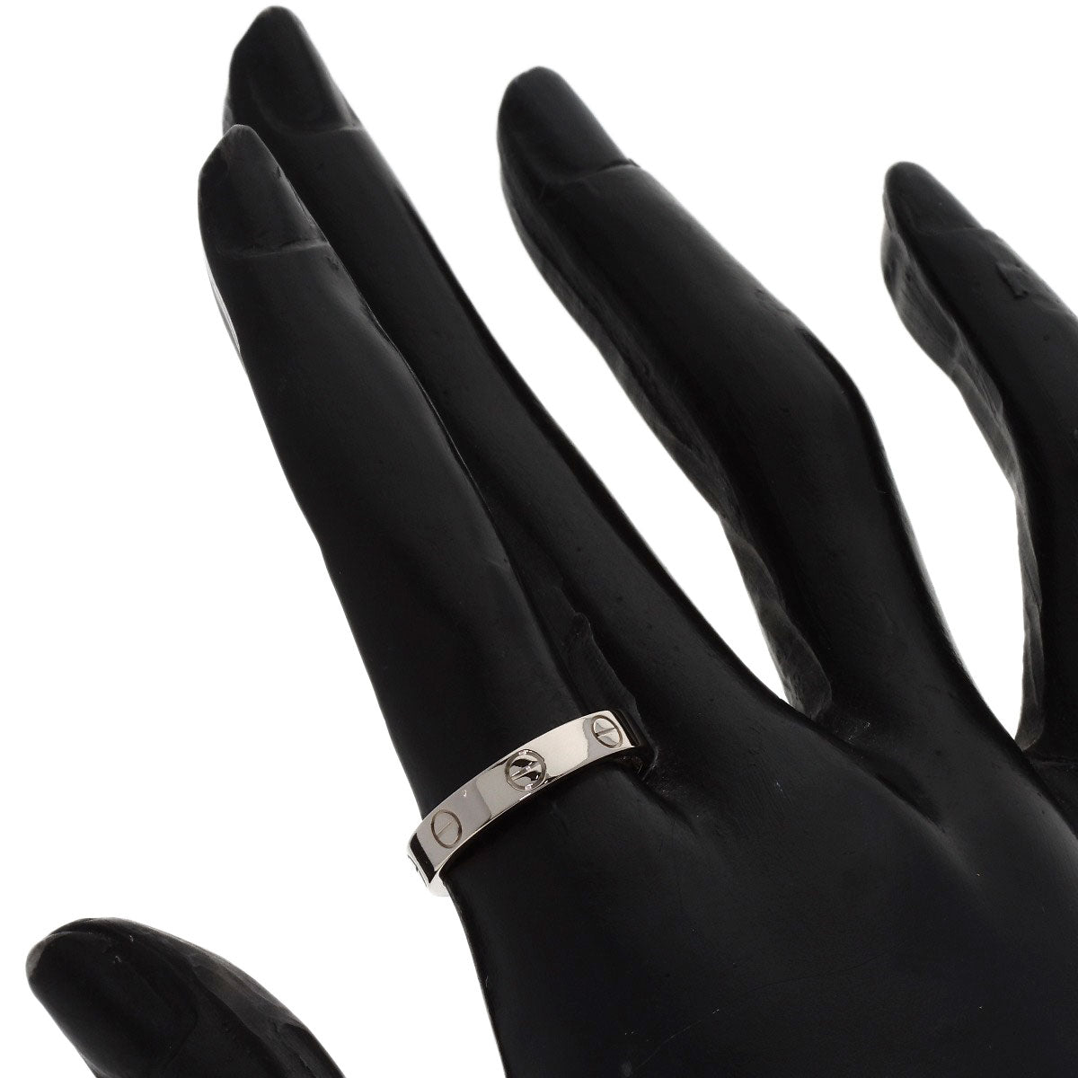 CARTIER Mini love ring #53 Ring K18 White Gold Ladies [Used]