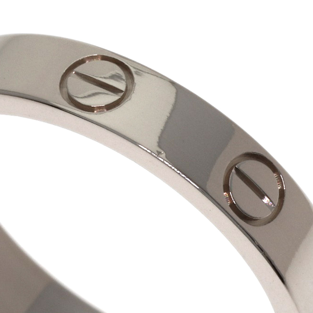 CARTIER Mini love ring #53 Ring K18 White Gold Ladies [Used]