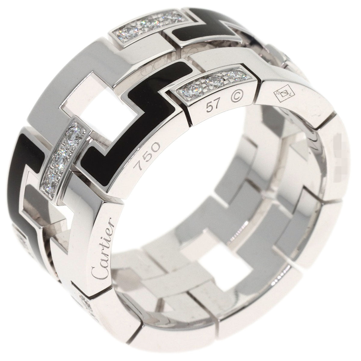 CARTIER Dragon Padlock Diamond #57 Ring K18 White Gold Ladies [Used]