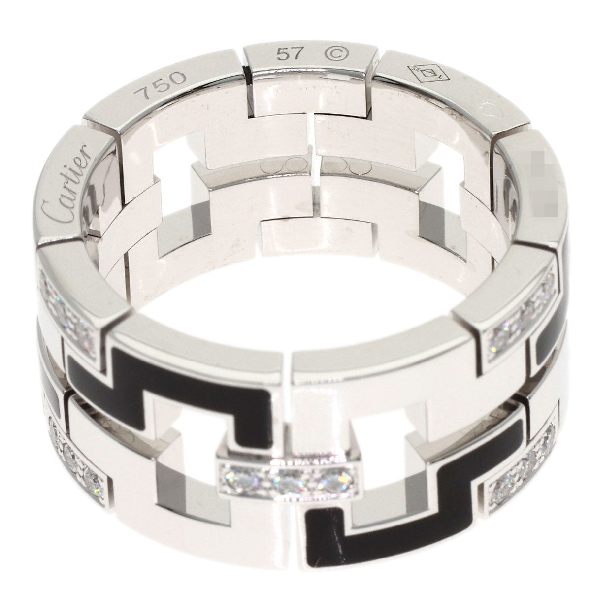 CARTIER Dragon Padlock Diamond #57 Ring K18 White Gold Ladies [Used]