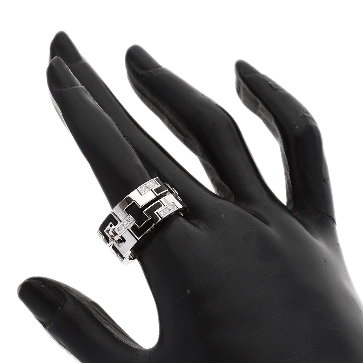 CARTIER Dragon Padlock Diamond #57 Ring K18 White Gold Ladies [Used]