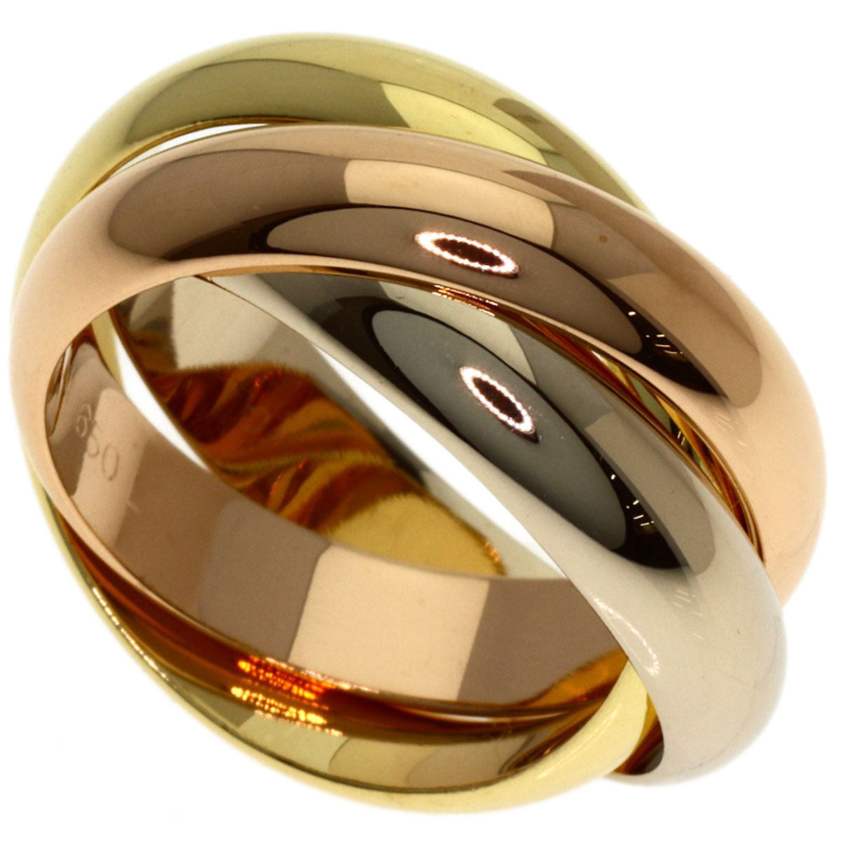 CARTIER Trinity MM #50 Ring K18 Yellow Gold K18 White GoldLadies [Used]