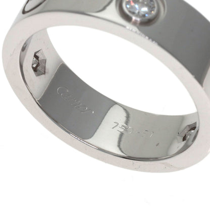 CARTIER love ring half diamond # 51 Ring K18 White Gold Ladies [Used]