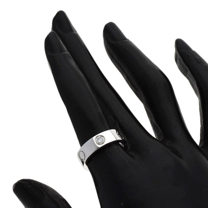 CARTIER love ring half diamond # 51 Ring K18 White Gold Ladies [Used]