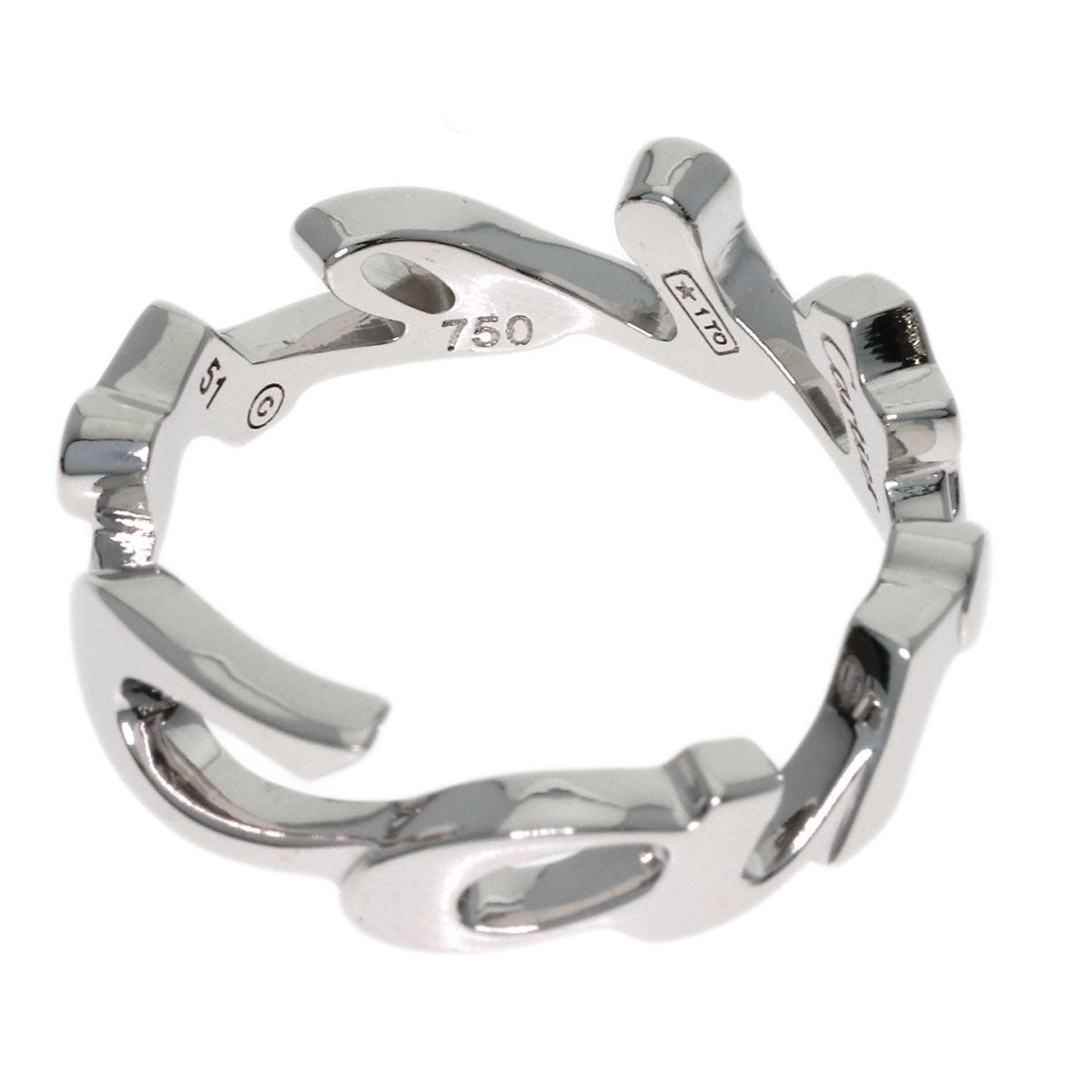 CARTIER Signature - 2004 Christmas Limited Edition #51 Ring K18 White Gold Ladies [Used]