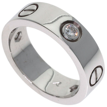 CARTIER love ring 3P Diamond #50 Ring K18 White Gold Ladies [Used]