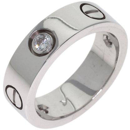 CARTIER love ring 3P Diamond #50 Ring K18 White Gold Ladies [Used]