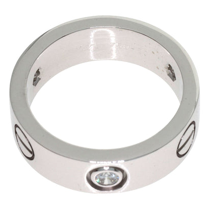 CARTIER love ring 3P Diamond #50 Ring K18 White Gold Ladies [Used]