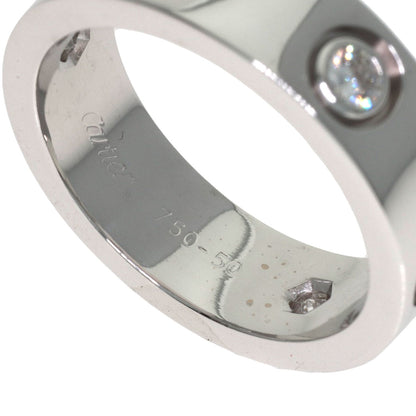 CARTIER love ring 3P Diamond #50 Ring K18 White Gold Ladies [Used]