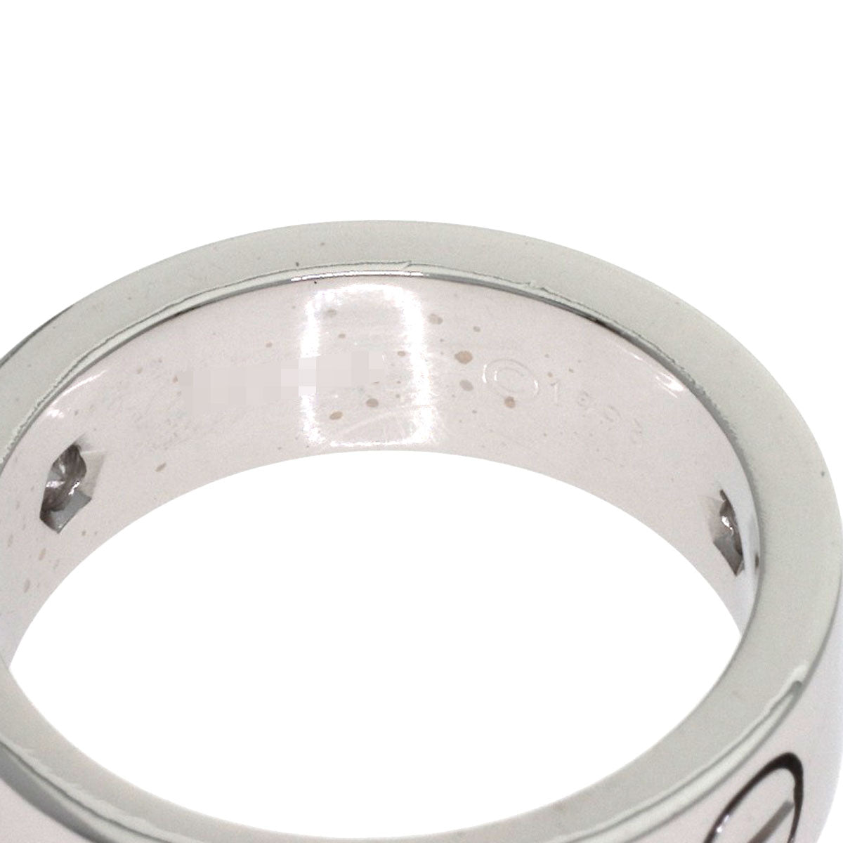 CARTIER love ring 3P Diamond #50 Ring K18 White Gold Ladies [Used]