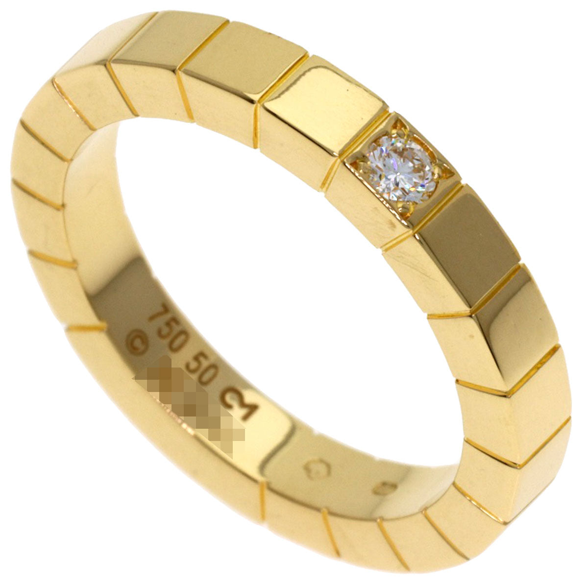 CARTIER Raniere 1P Diamond #50 Ring K18 Yellow Gold Ladies [Used]