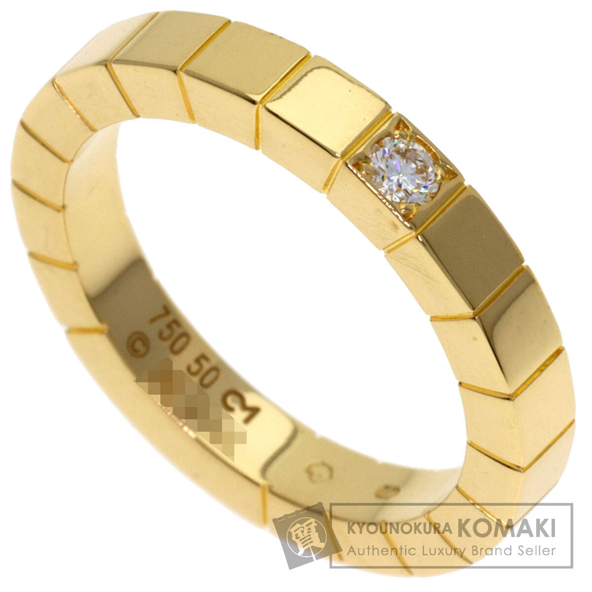 CARTIER Raniere 1P Diamond #50 Ring K18 Yellow Gold Ladies [Used]