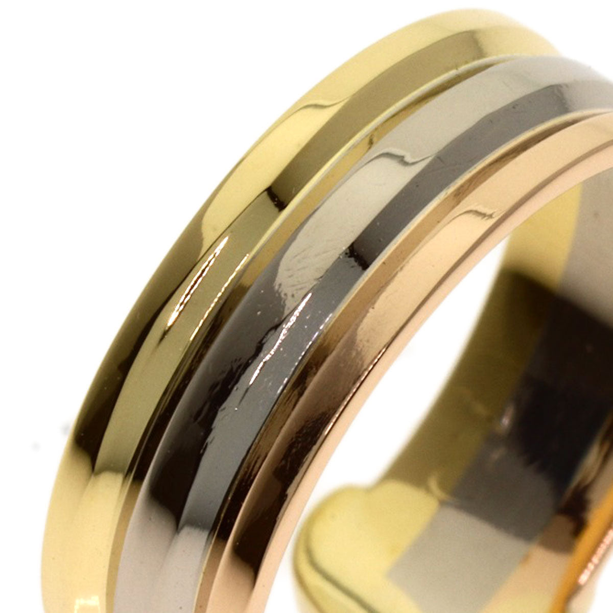 CARTIER 2C Ring SM #50 Ring K18 Yellow Gold K18 White GoldLadies [Used]