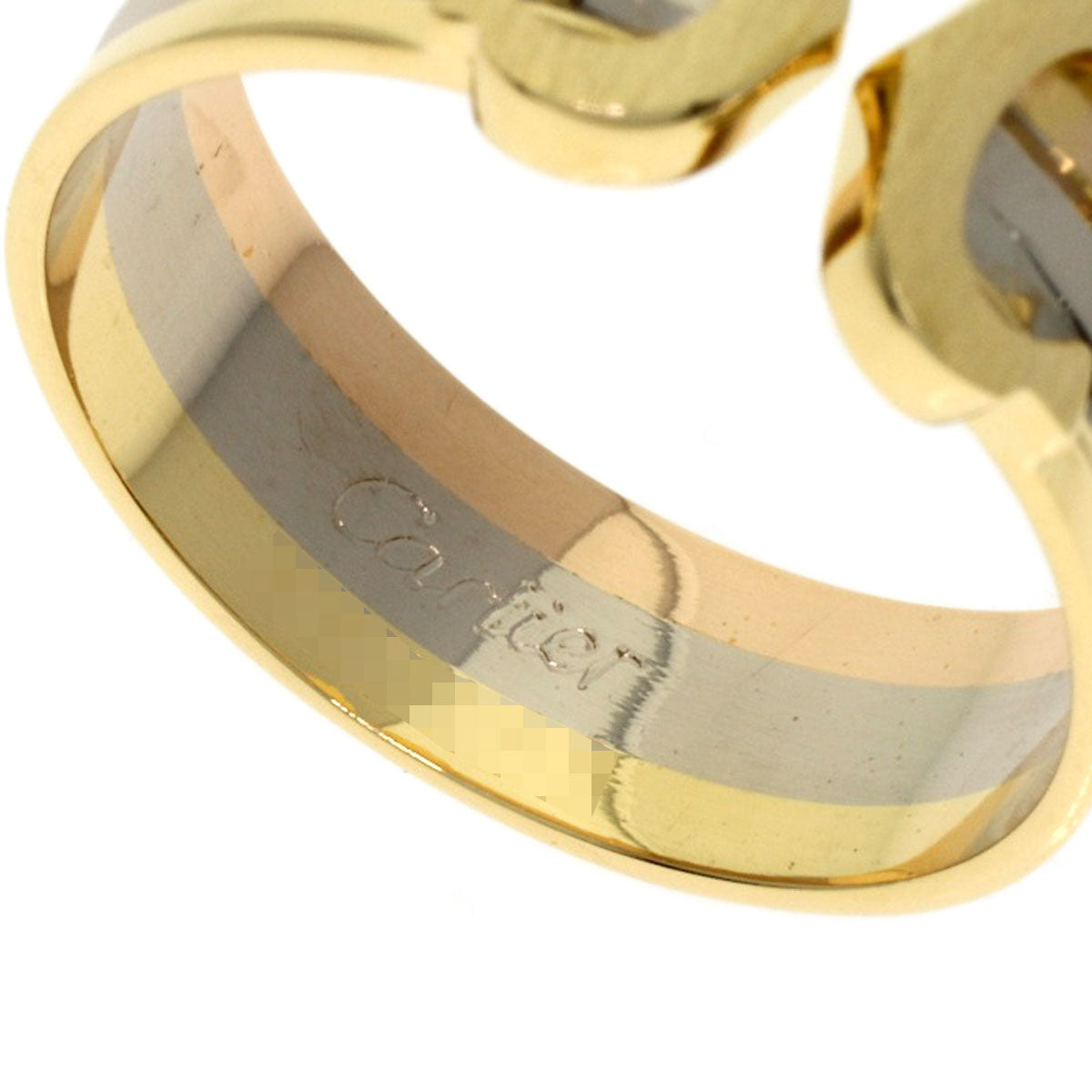 CARTIER 2C Ring SM #50 Ring K18 Yellow Gold K18 White GoldLadies [Used]