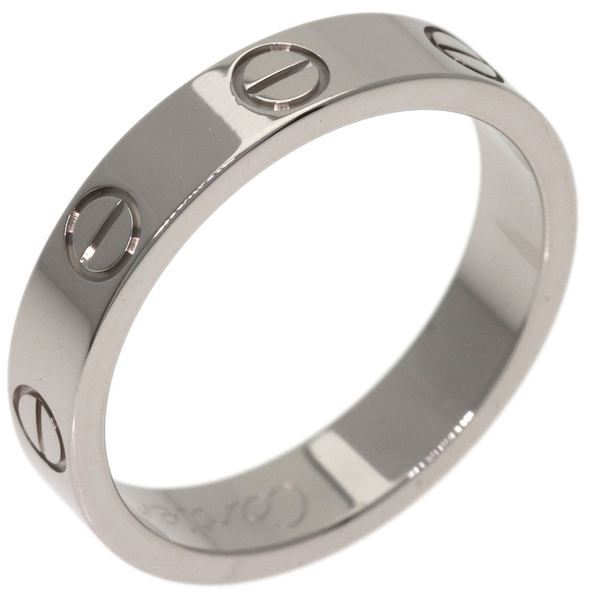 CARTIER Mini love ring #49 Ring K18 White Gold Ladies [Used]