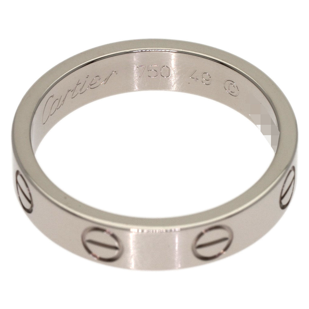 CARTIER Mini love ring #49 Ring K18 White Gold Ladies [Used]