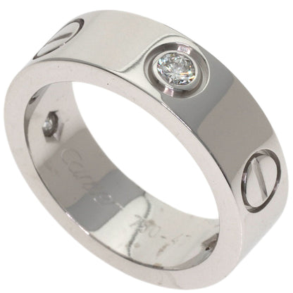 CARTIER love ring half Diamond #47 Ring K18 White Gold Ladies [Used]