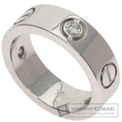 CARTIER love ring half Diamond #47 Ring K18 White Gold Ladies [Used]