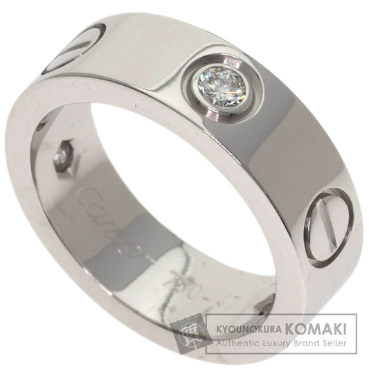 CARTIER love ring half Diamond #47 Ring K18 White Gold Ladies [Used]