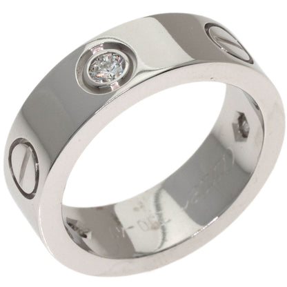 CARTIER love ring half Diamond #47 Ring K18 White Gold Ladies [Used]