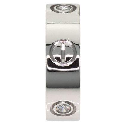 CARTIER love ring half Diamond #47 Ring K18 White Gold Ladies [Used]