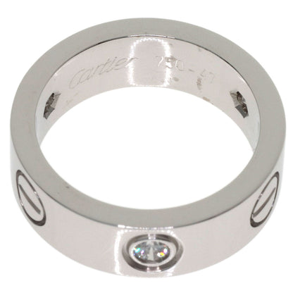 CARTIER love ring half Diamond #47 Ring K18 White Gold Ladies [Used]