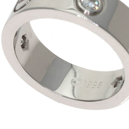 CARTIER love ring half Diamond #47 Ring K18 White Gold Ladies [Used]