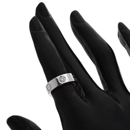 CARTIER love ring half Diamond #47 Ring K18 White Gold Ladies [Used]