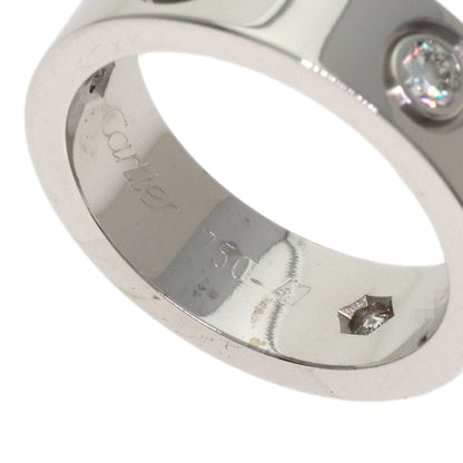 CARTIER love ring half Diamond #47 Ring K18 White Gold Ladies [Used]