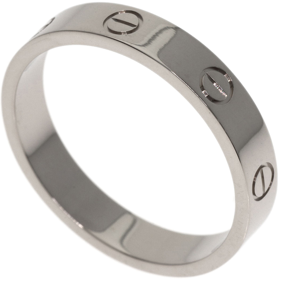 CARTIER mini love ring #60 Ring K18 White Gold Ladies [Used]