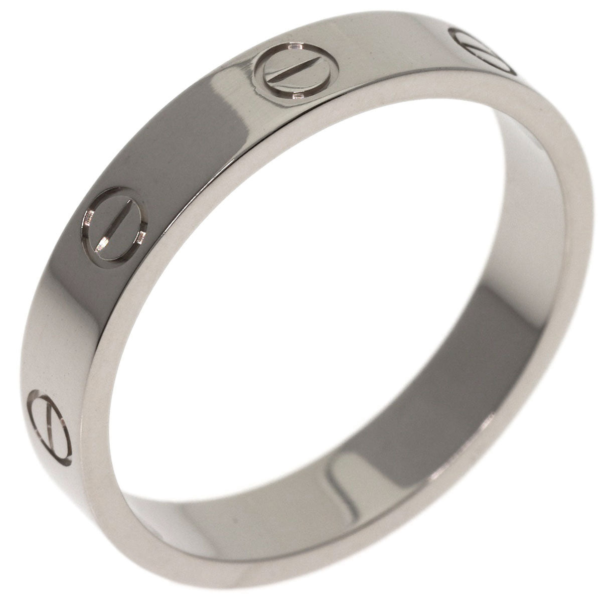 CARTIER mini love ring #60 Ring K18 White Gold Ladies [Used]