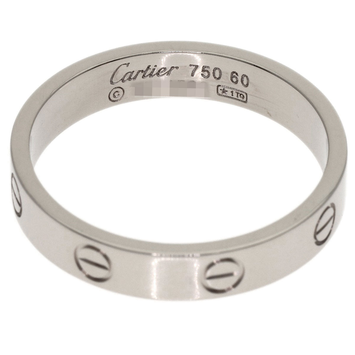 CARTIER mini love ring #60 Ring K18 White Gold Ladies [Used]