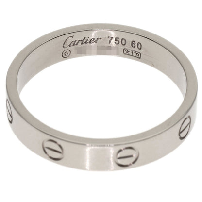 CARTIER mini love ring #60 Ring K18 White Gold Ladies [Used]