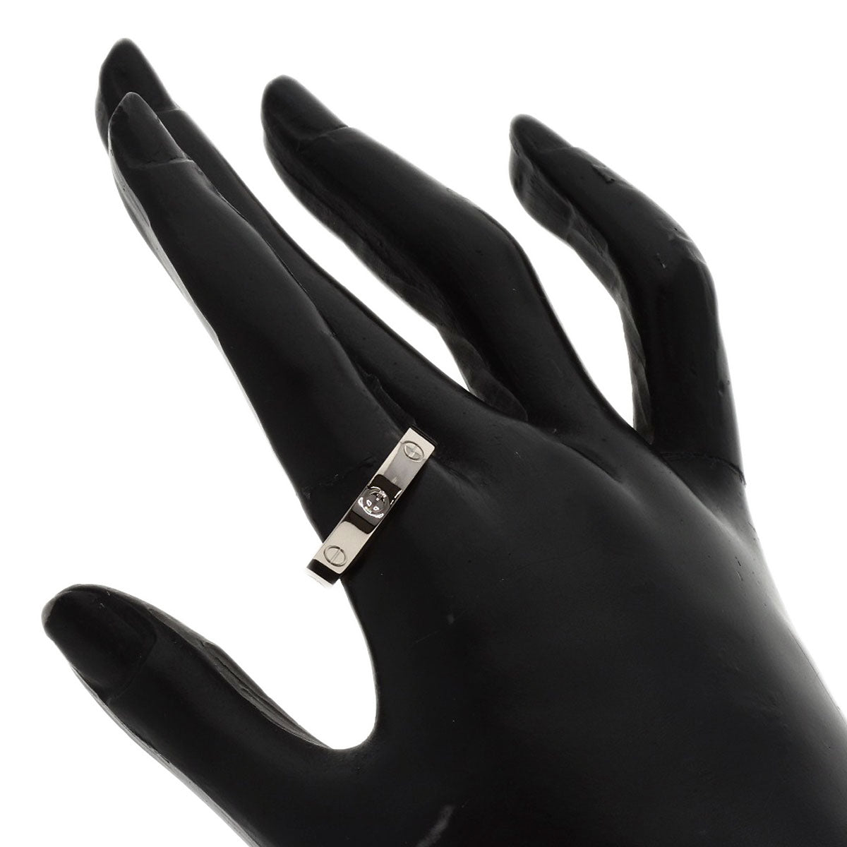 CARTIER mini love ring #60 Ring K18 White Gold Ladies [Used]