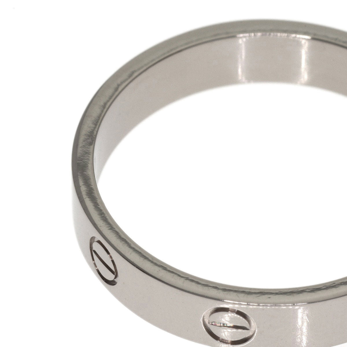 CARTIER mini love ring #60 Ring K18 White Gold Ladies [Used]