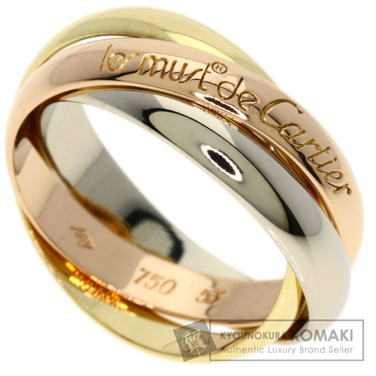 CARTIER Trinity #53 Ring K18 Yellow Gold 18K Pink GoldLadies [Used]