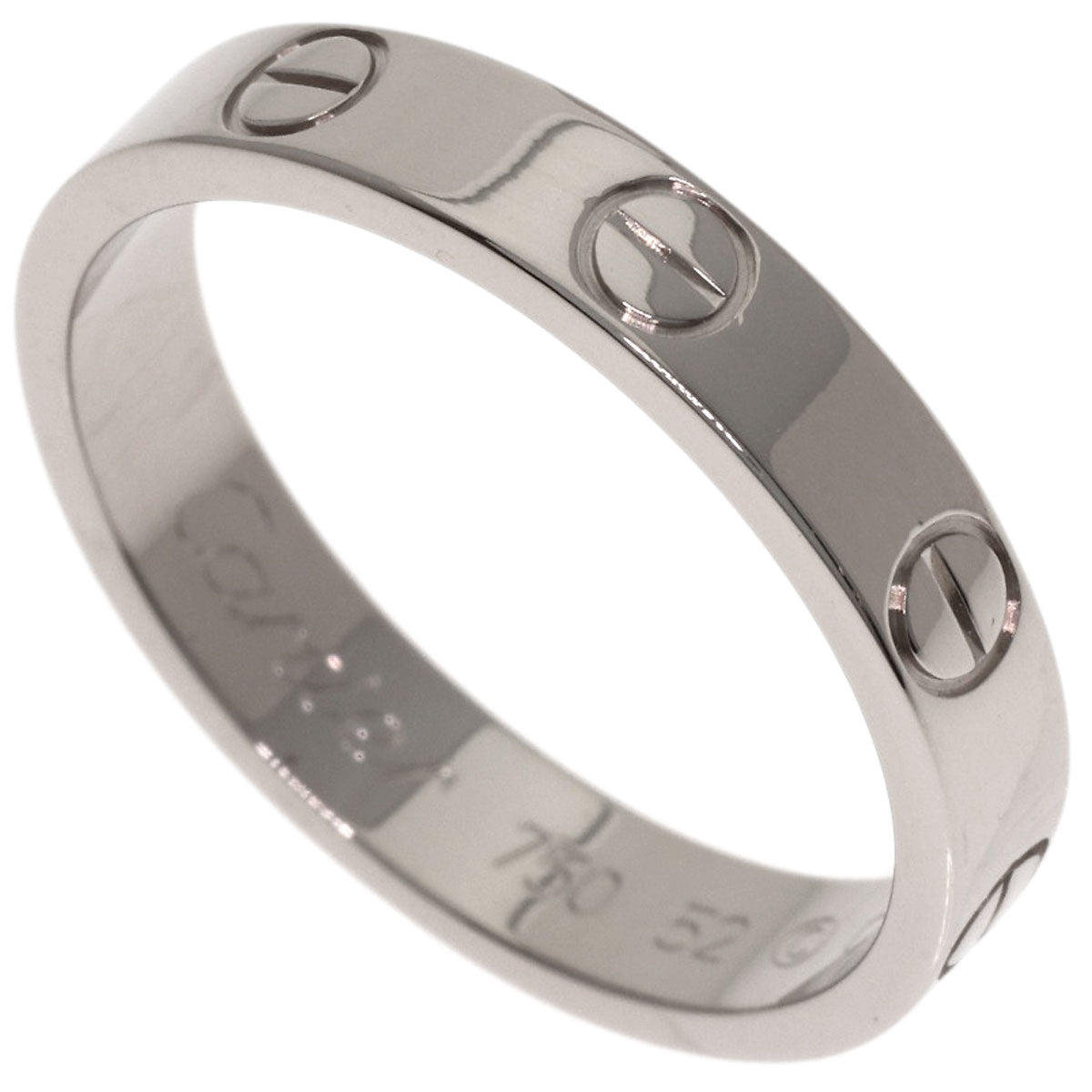 CARTIER Mini love ring # 52 Ring K18 White Gold Ladies [Used]
