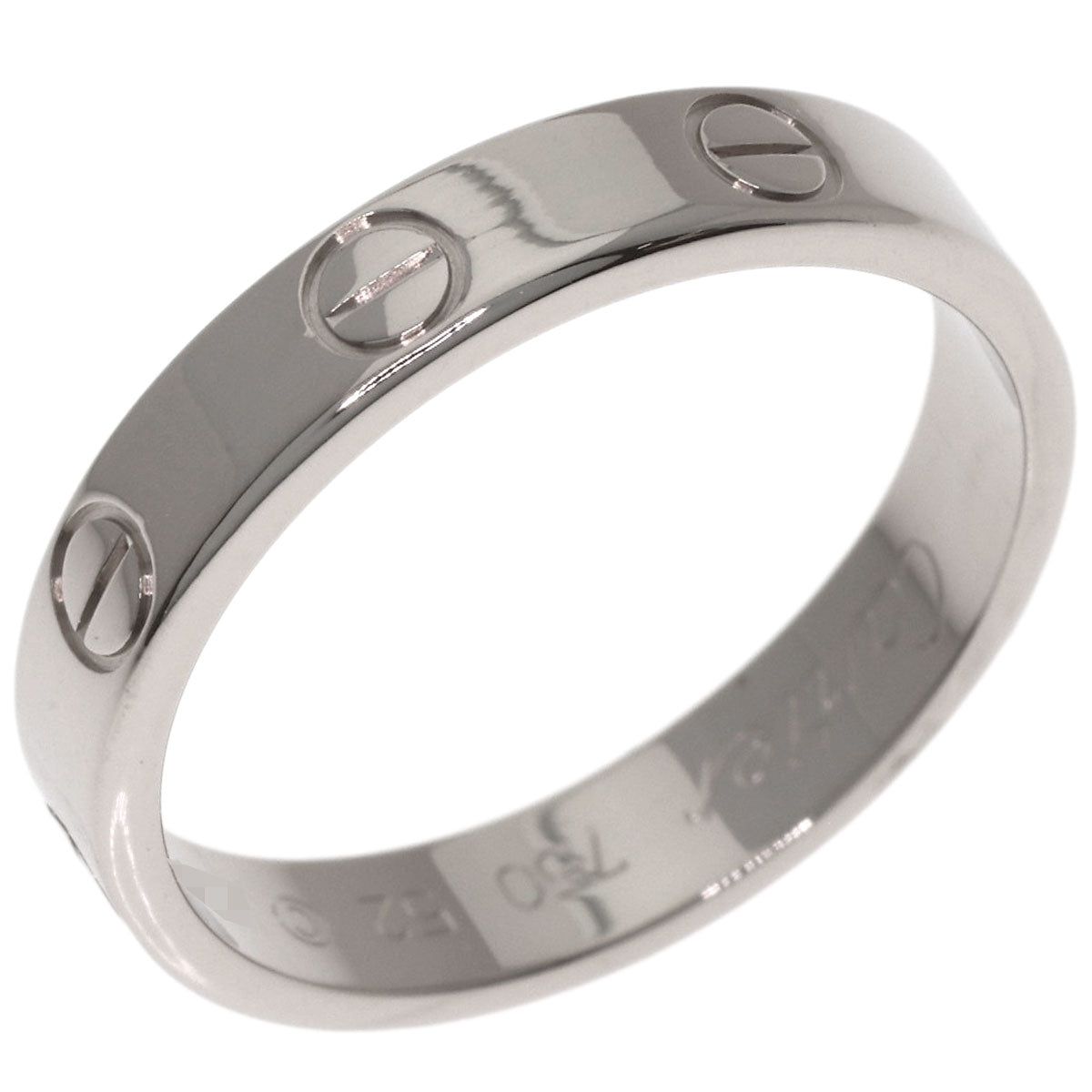 CARTIER Mini love ring # 52 Ring K18 White Gold Ladies [Used]