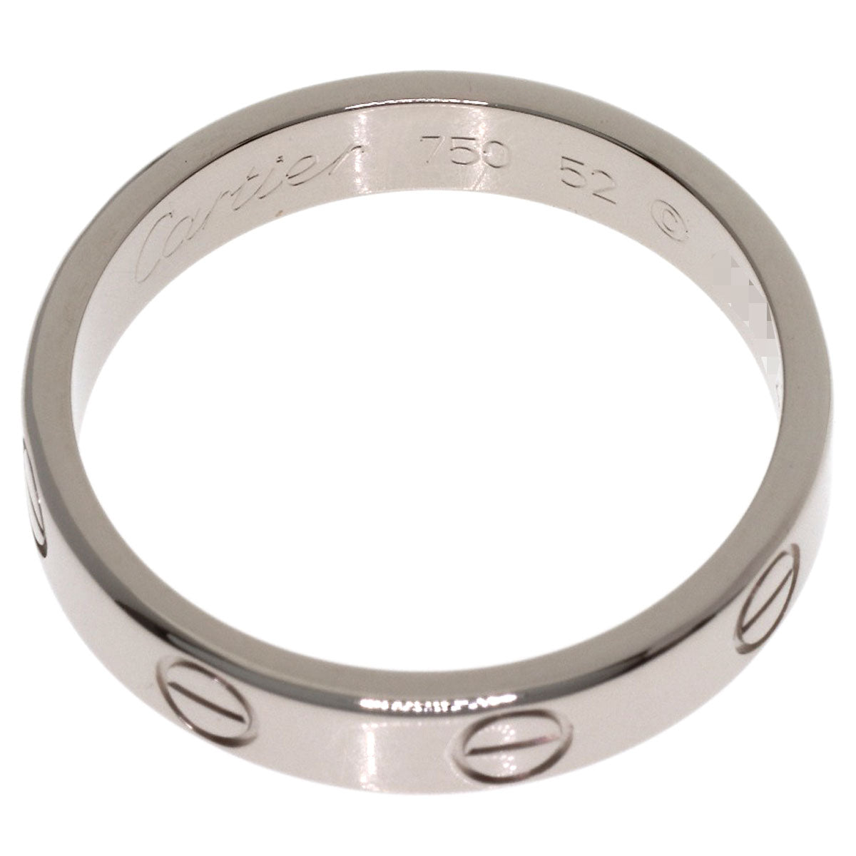 CARTIER Mini love ring # 52 Ring K18 White Gold Ladies [Used]
