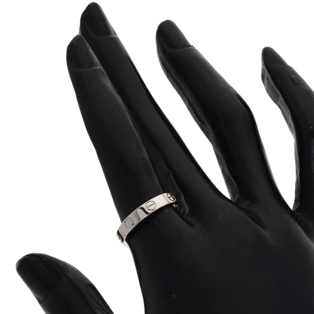 CARTIER Mini love ring # 52 Ring K18 White Gold Ladies [Used]